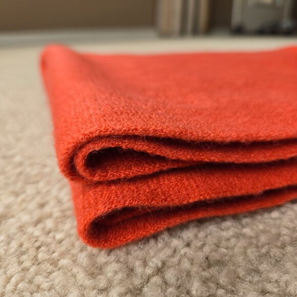 NWOT Large Rusty Orange Fringe Scarf Soft - Picture 7 of 7